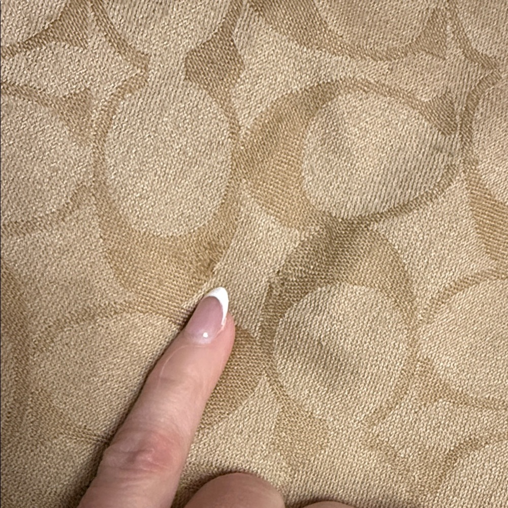 Coach Beige Patterned Scarf - Picture 4 of 5